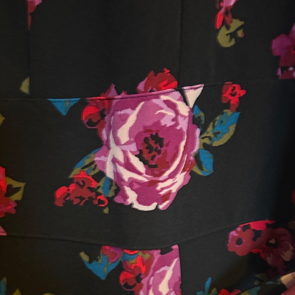 Lane Bryant Black and Purple Floral Midi Dress - Picture 3 of 8